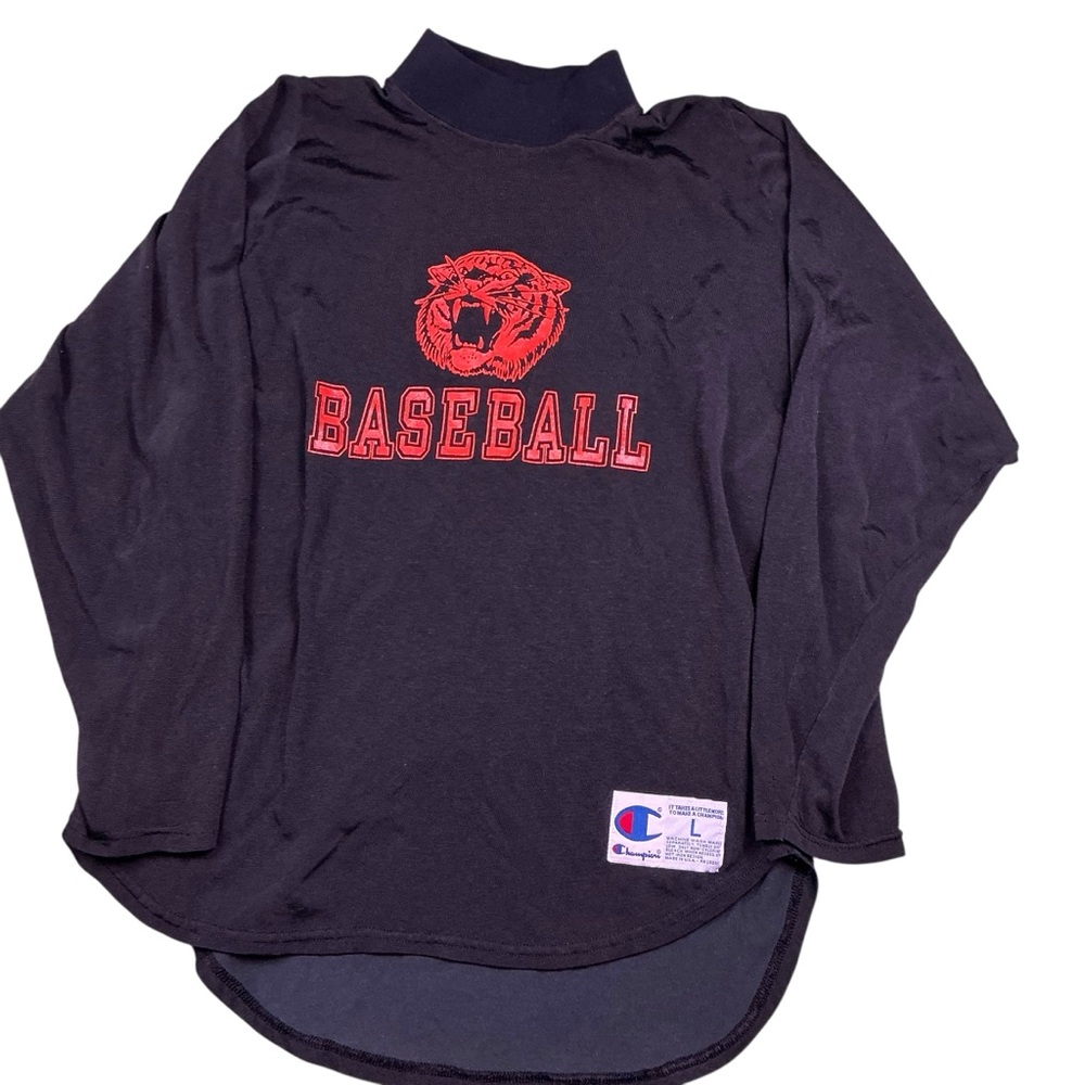 Vintage Champion Tigers Baseball 90s long sleeve nylon warm up USA made